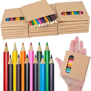 12 Pcs Mini Colored Pencils for Kids, 3.5 Inch Short Drawing Pencils with Sharpener & Eraser, 12 Colors, Perfect for Christmas Gifts