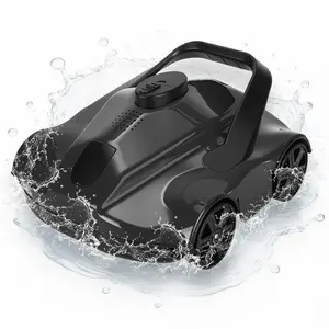 [FLASH SALE] Garvee Cordless Robotic Pool Cleaner with 130-Min Runtime & Self-Parking, Powerful Filtration, Easy-Use Pool Vacuum for Above-Ground Pools up to 860 Sq.Ft, Black