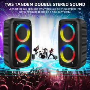 Wireless Speakers with Subwoofer, Large Speakers, Stereo Speakers, Subwoofer, Outdoor Wireless Speakers, Party Disco Lights, TWS, TF,, MIC