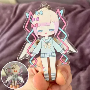Kangel Cosplay Keychain, Needy Girl Keychain,  Moveable Wings, Video Game Keyring , Bag Accessories
