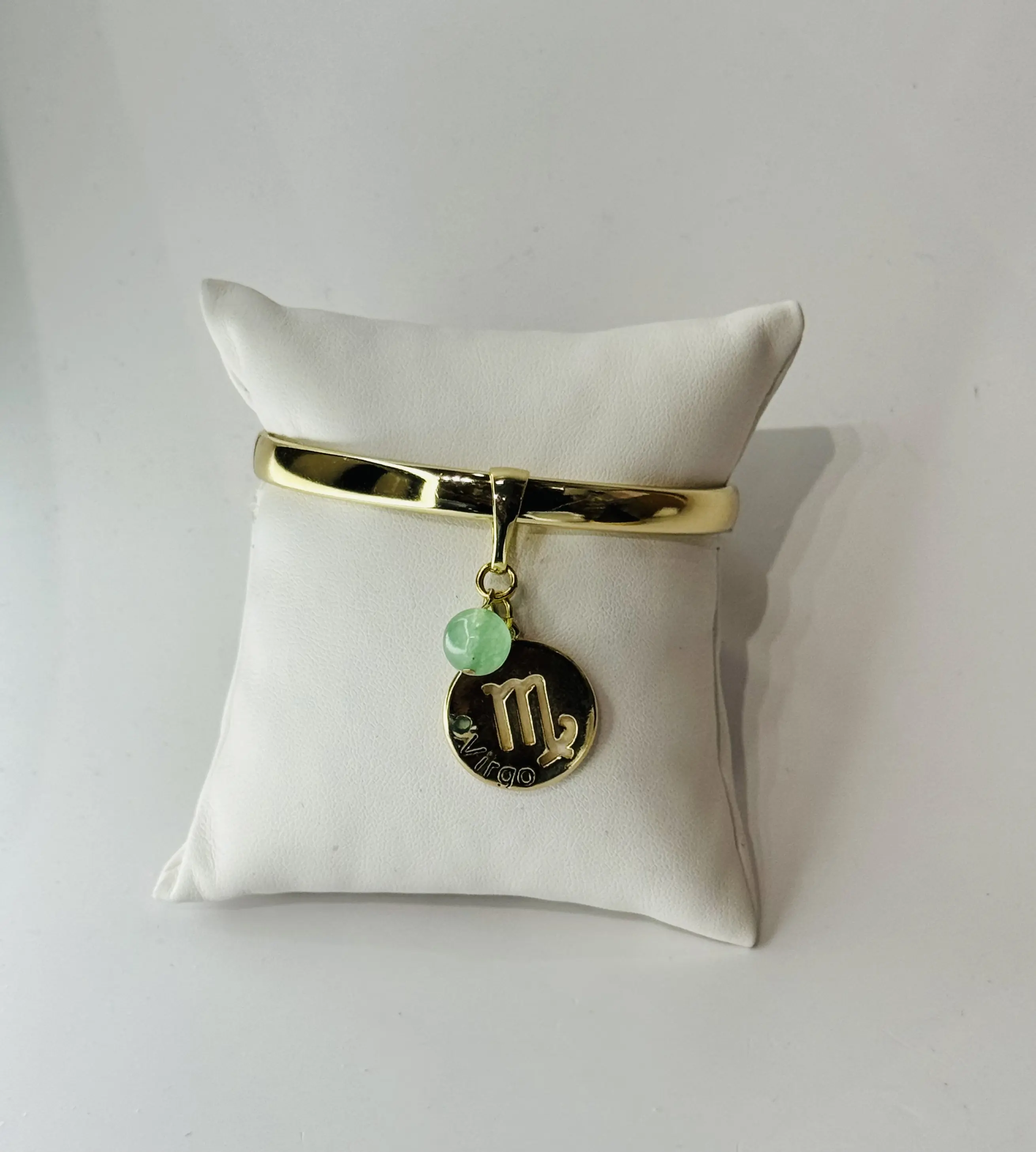 virgo Virgo Sign Charm Bracelet in Green Imperial Jade, Beaded Zodiac Jewelry for Practicality, Abundance, and Mental Clarity, Unisex, Xuping, Daily Wear, Adults, Abundance And Prosperity