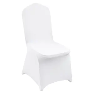 VEVOR Stretch Spandex Folding Chair Covers, Universal Fitted Chair Cover, Removable Washable Protective Slipcovers, for Wedding, Holiday, Banquet, Party, Celebration, Dining (12PCS White)