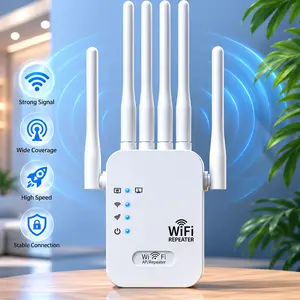 2026 WiFi Extender Signal Booster for Home, Dual Band Range Extender with 6 Directional Antennas, Internet Booster with Ethernet Port, Dead Zone Killer for Outdoor Security Camera, Smart TV, Garage