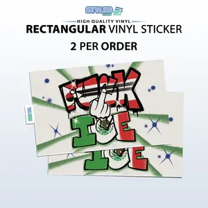 F Ice rectangle vinyl sticker made with high quality vinyl