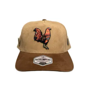 Nuevo Imperio Premium Mexican Snapback Cowboy Hat - Men's Western Suede Style, Durable Rooster Design, Adjustable Fit Bird Logo Hat