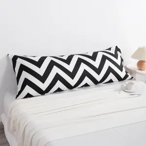 1 body pillowcase, soft brushed microfiber pillowcase, black and white pattern, envelope sealing
