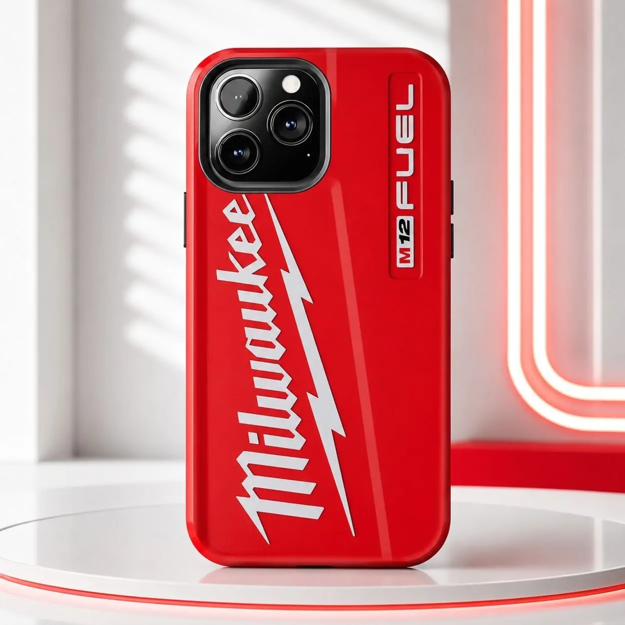 Milwaukee Tool Inspired Phone Case for iPhone 17 16 15 14 13 12 11 & Samsung Galaxy S21 S22 S23 S24 S25 Ultra, Tough Protective Cover