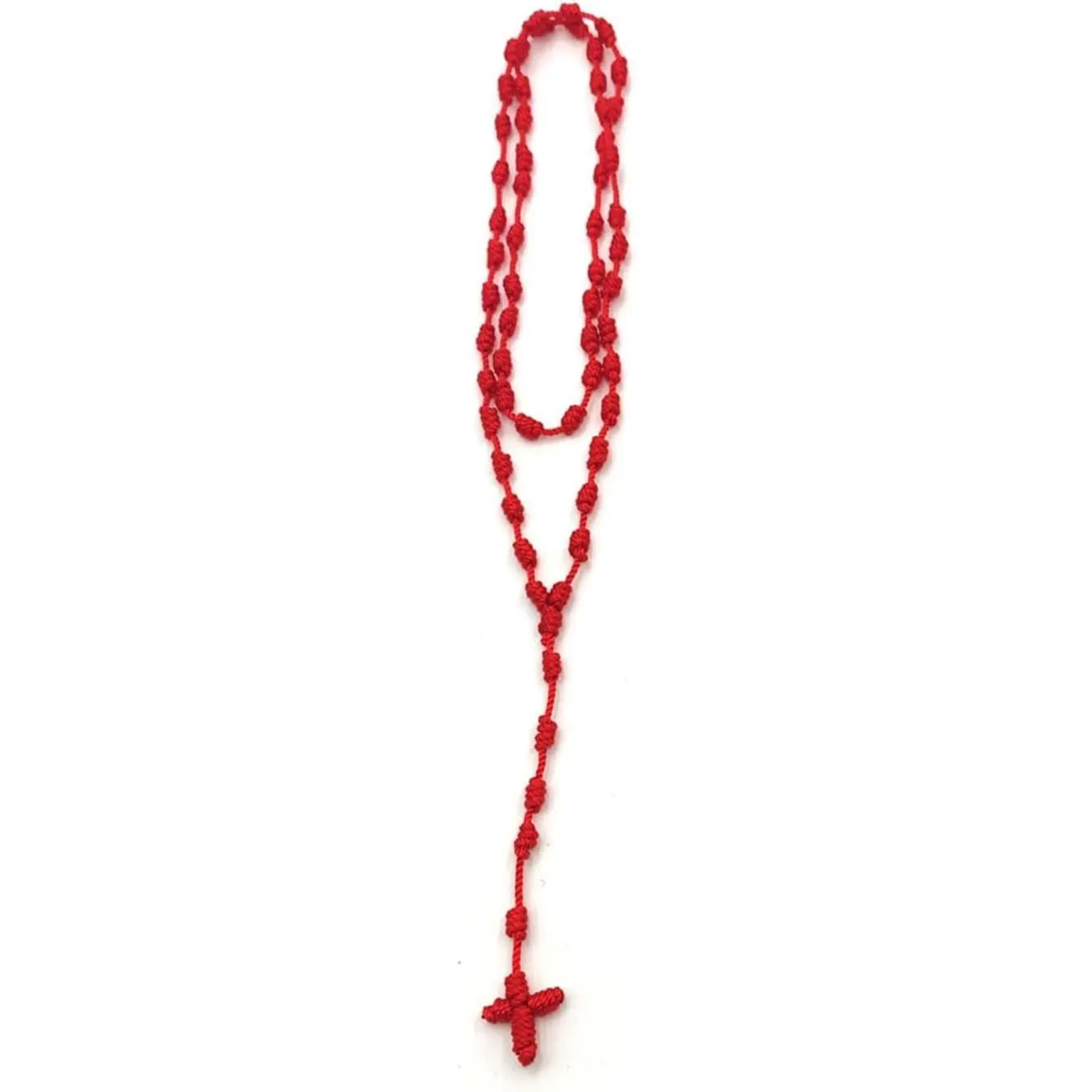 Women's Handcrafted Knotted Rosary Necklace, 20 Inch Chain, High Quality Nylon Thread, Durable Alloy Cross Pendant, Hook Type Clasp, Spiritual Gifts, 24h Support Help, Teen Communions Accessory
