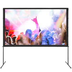 VEVOR Projector Screen with Stand, 120 inch 16:9 4K 1080 HD Outdoor Movie Screen with Stand, Wrinkle-Free Projection Screen with Tripods and Carry Bag, for Home Theater Cinema Backyard Movie Night