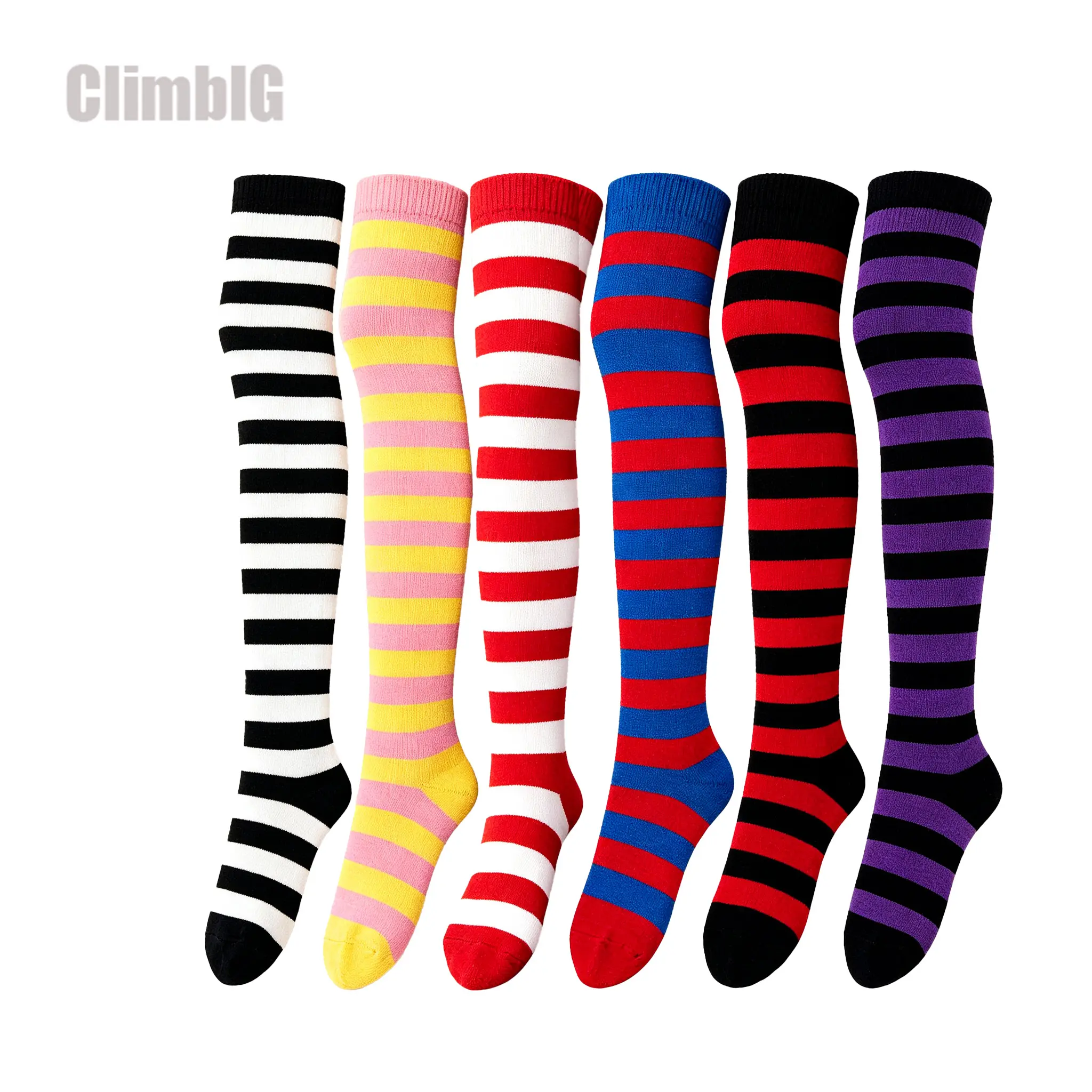 1/2 Pairs Women’s Striped Over the Knee Socks, Stretchy Y2K Long Socks in Multiple Colors, Cute Patterned Knee High Socks for Halloween, Christmas, Cosplay, Parties & Everyday Outfits, Trendy Fall Fashion Accessory, Festival & Costume Essential,Outdoor