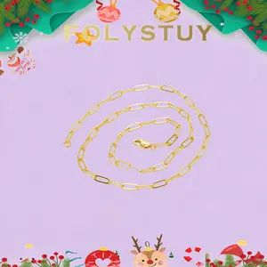 《Y133》18 Inch Dainty Paperclip Chain | 3.5mm Sleek Oval Link Necklace | Stand-Out Everyday Jewelry