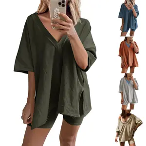 Kingapril Fashion 2-Piece Outfit for Women Oversized Biker Shorts Set Hot Shot Reversible Set Tracksuit