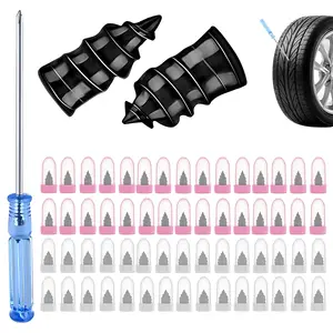 40/60 PCS Tire Repair Rubber Nails Kit with 2 Sizes - Fast Self-Service Spiral Screws Vacuum Tire Puncture Repair Tool for Car, Truck, Motorcycle, Tractor