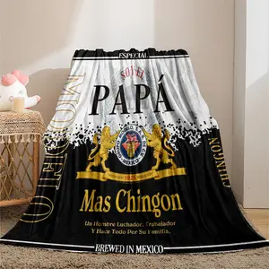 Letter Print Blanket Gift for Dad, Casual Soft Throw Blanket, Warm Napping Blanket for Home Office Travel, Soft Comfy Blanket