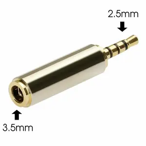 2.5mm Male to 3.5mm Female Stereo Mic Audio Headphone Jack Adapter Converter