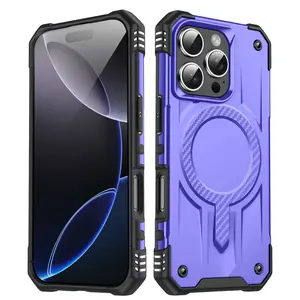 Luxury case for iPhone 16 16E 13 14 15 Pro Max Plus sturdy and durable stylish phone protective Magsafe wireless charging Plain Screen Protector Cover Protection Casing Cellphone Smartphone Grey Shockproof