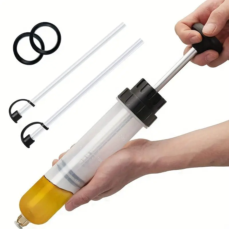 Manual Oil Fluid Extractor, 1 Count Car Oil Pump, Handheld Filling Oil Change Syringe Bottle Transfer, Car Brake Fluid Pumping Tool, Car Parts, Auto Parts
