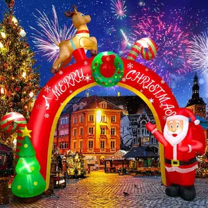 10FT Inflatable Decoration with Build-In LEDs, Blow Up Yard Santa Claus Decoration Archway Inflatables Decorations for Party Indoor, Outdoor, Lawn, Garden Decor for Gifts