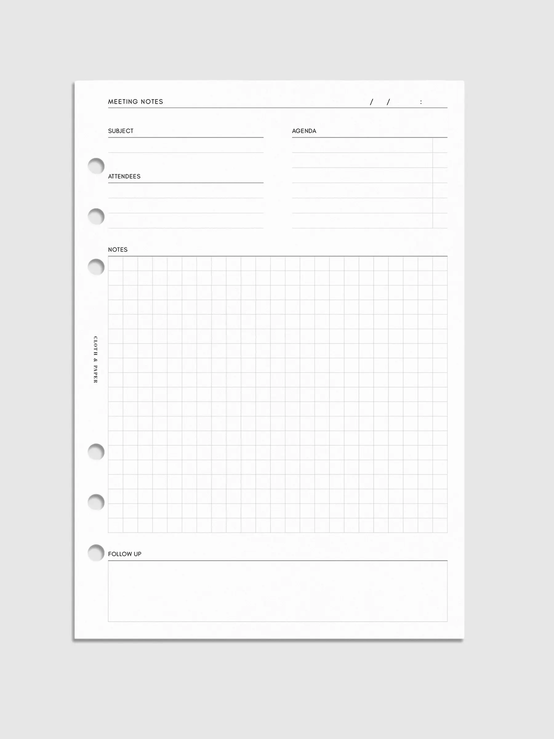Meeting Notes Planner Inserts