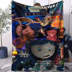 Coraline Ghost Mom Pattern, ideal as a moving or holiday gift, a soft, warm, and lightweight plush blanket suitable for beds, sofas, cars, and room decor