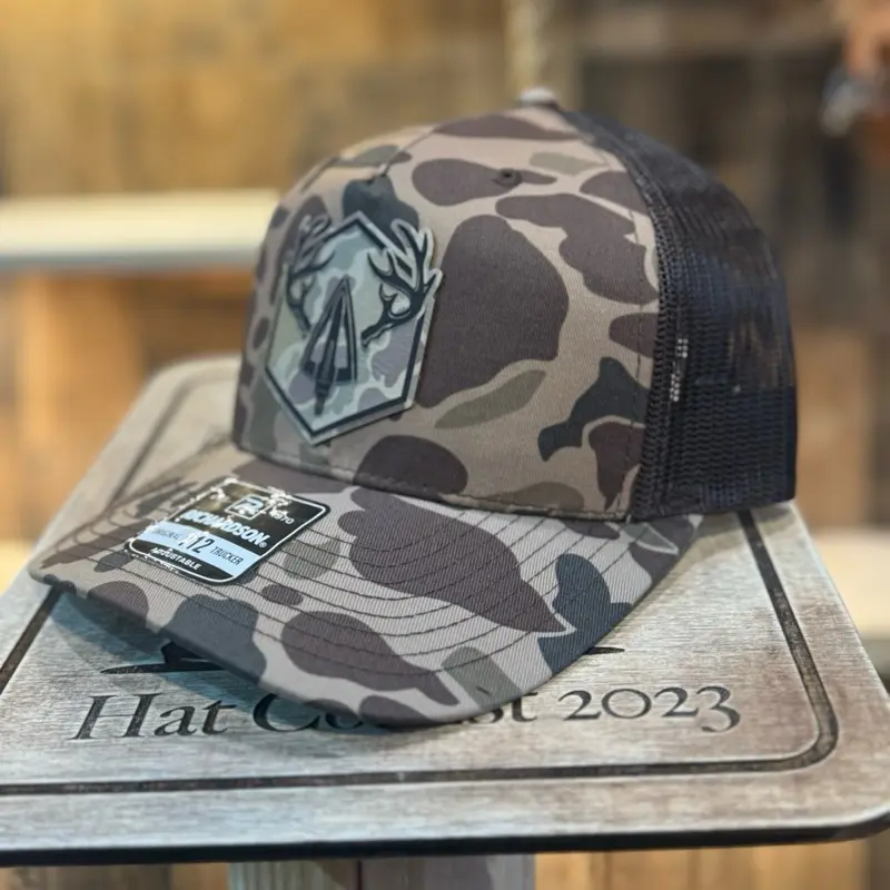 Arrow Antler Leatherette - Bark brown Hunting Patch Hat 112