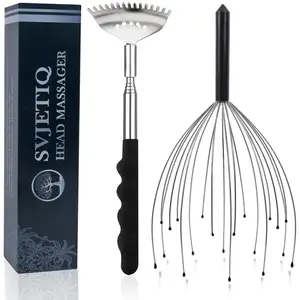 Svjetiq Head Massager Back Scratcher, 20 Fingers Head Scratcher Scalp Massager & Back Scratcher for Men Women, Christmas Gift Stocking Stuffers for Deep Relaxation, Hair Stimulation