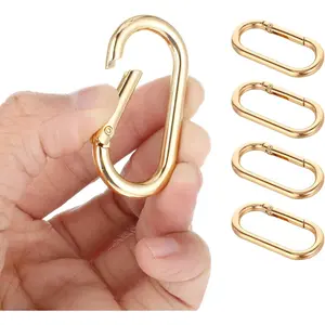 8pcs Spring O Ring Clip Oval Shape Snap Clip Key Rings Purse Strap Extender Clip Metal Spring Key Ring Keychain Alloy Round Buckle for Keys Bag Handbag Crafts