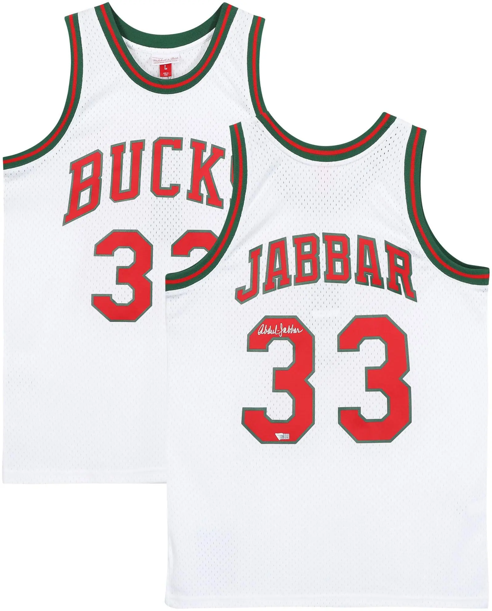Kareem Abdul-Jabbar Milwaukee Bucks Autographed White Mitchell and Ness Replica 1971-72 Throwback Jersey - Fanatics Authentic Certified - NBA Memorabilia