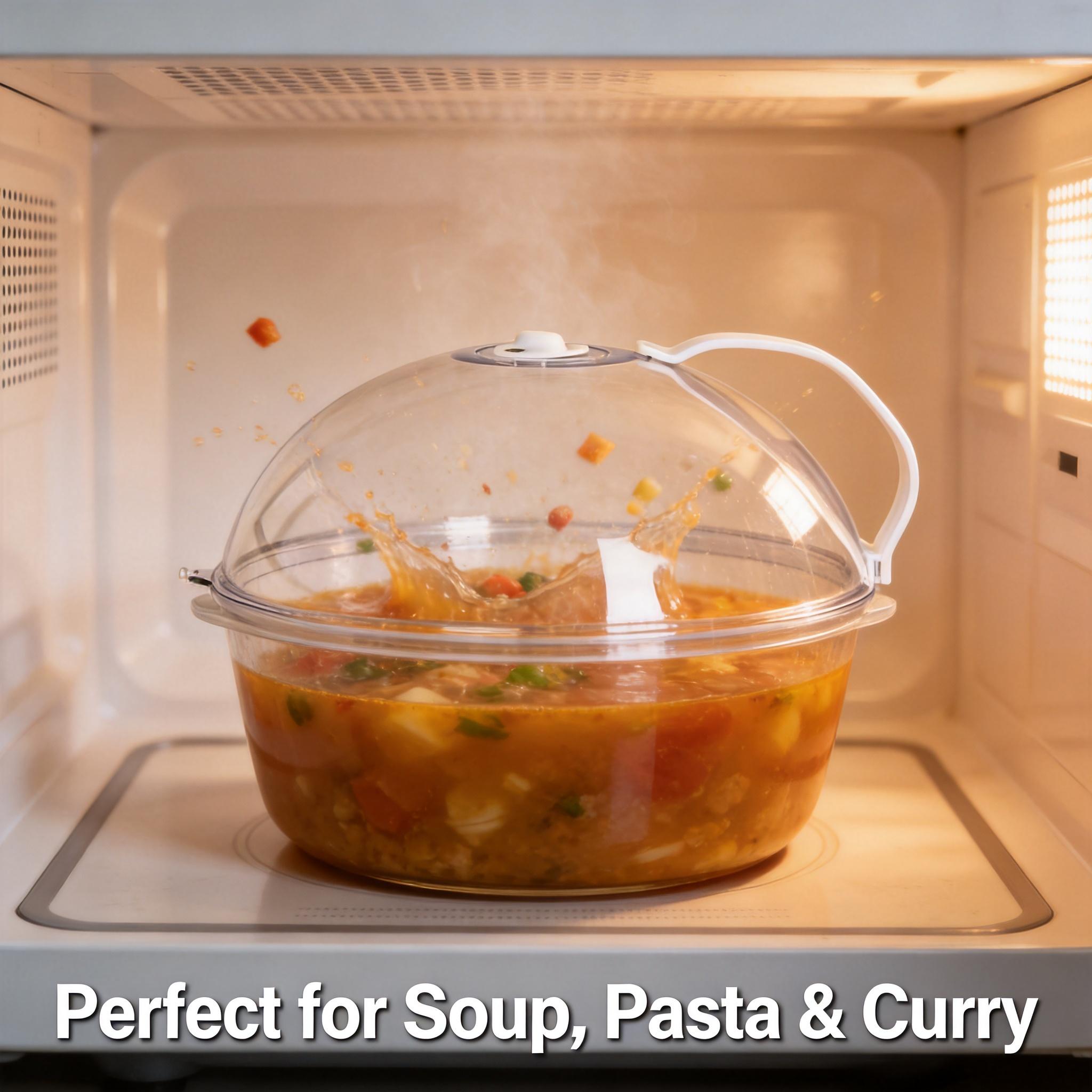1-Piece Microwave Splatter Cover – BPA-Free, Dishwasher Safe, Mess Prevention, Food Juiciness Locking, Easy-to-Clean Home Care Splash Guard Kitchen Gadget (for Soup, Pasta) 1-Piece Microwave Splatter Cover – BPA-Free, Dishwasher Safe, Mess Prevention, Food Juiciness Locking, Easy-to-Clean Home Care Splash Guard Kitchen Gadget (for Soup, Pasta)