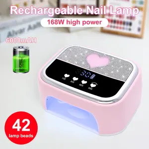 New 168W High Power LED Wireless Smart Sensor Nail Lamp Manicure Gel Polish Dryer Portable Nail Art Light