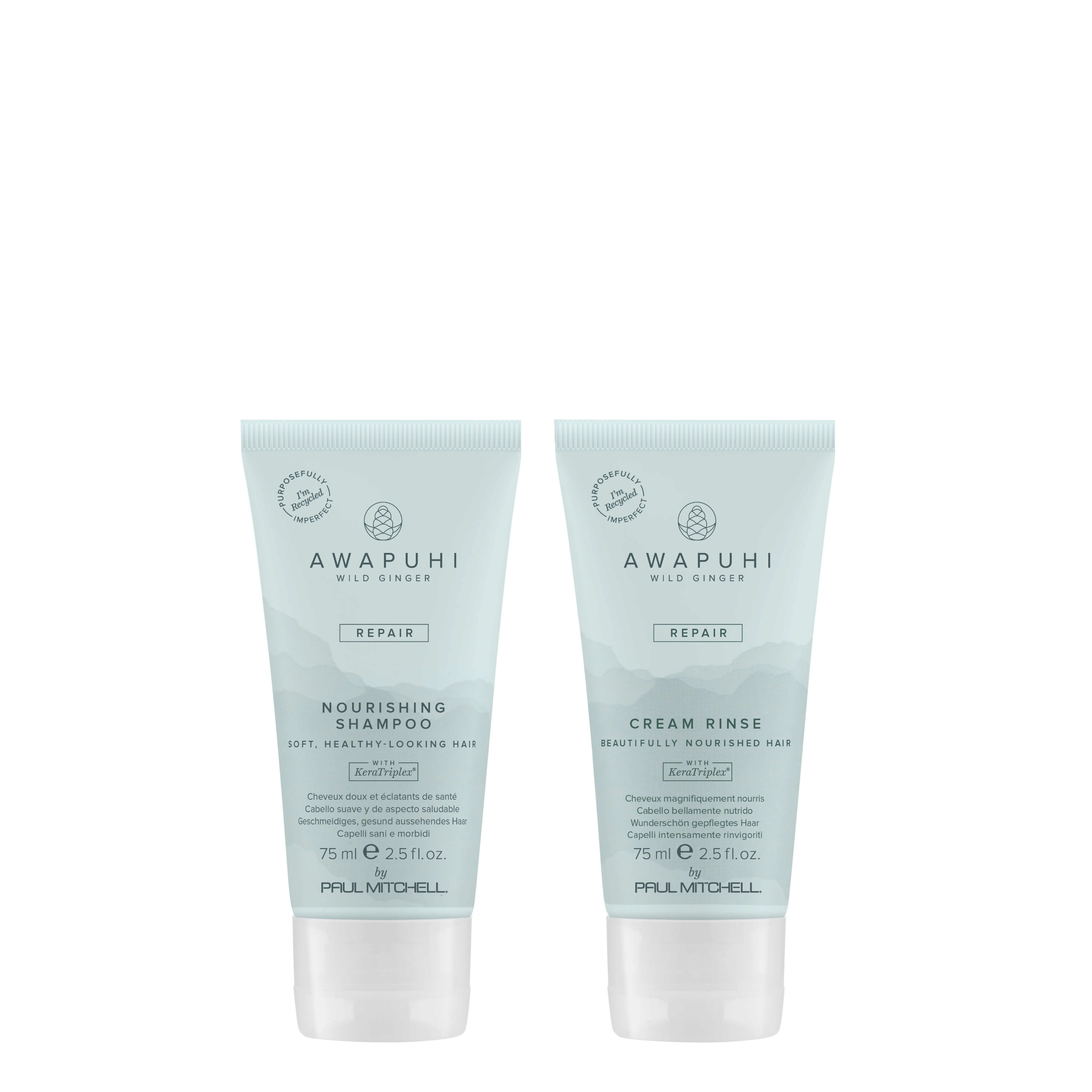 Mini Silky Repair Duo – Awapuhi Wild Ginger Nourishing Shampoo and Cream Rinse Bundle for Softer, Smoother Hair