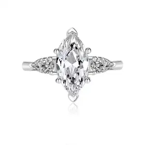 Synthetic Moissanite Marquise Engagement Ring, Fashion Jewelry Ring (A561), Engagement Rings Marquise