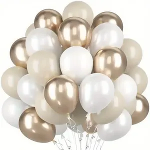 A set of 50 nude, champagne gold, pearl white, and apricot balloons, measuring 25.4 centimeters, is perfect for bohemian weddings, birthday celebrations, bridal gifts, and party decorations, Balloon Arch Decoration