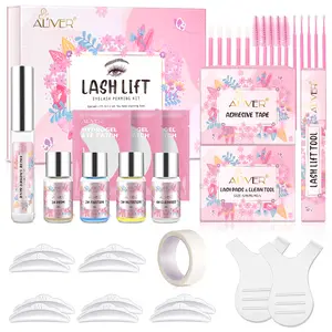 ALIVER Silicone Eyelash Perming Kit - Salon-Grade DIY Home Cosmetic Set with Eye Shields, Pads & Accessories, Lifted Curve, Natural Curls, Long-Lasting, Easy Steps, Clean Application for Beauty & Personal Care