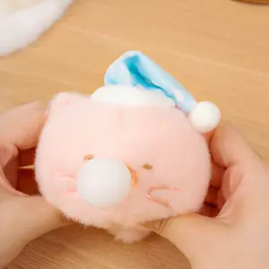 52TOYS Kawaii Plush Keychain, Fluffy Round Stuffed Toy, Creative Gift for Birthday Parties, Room & Desktop Decor