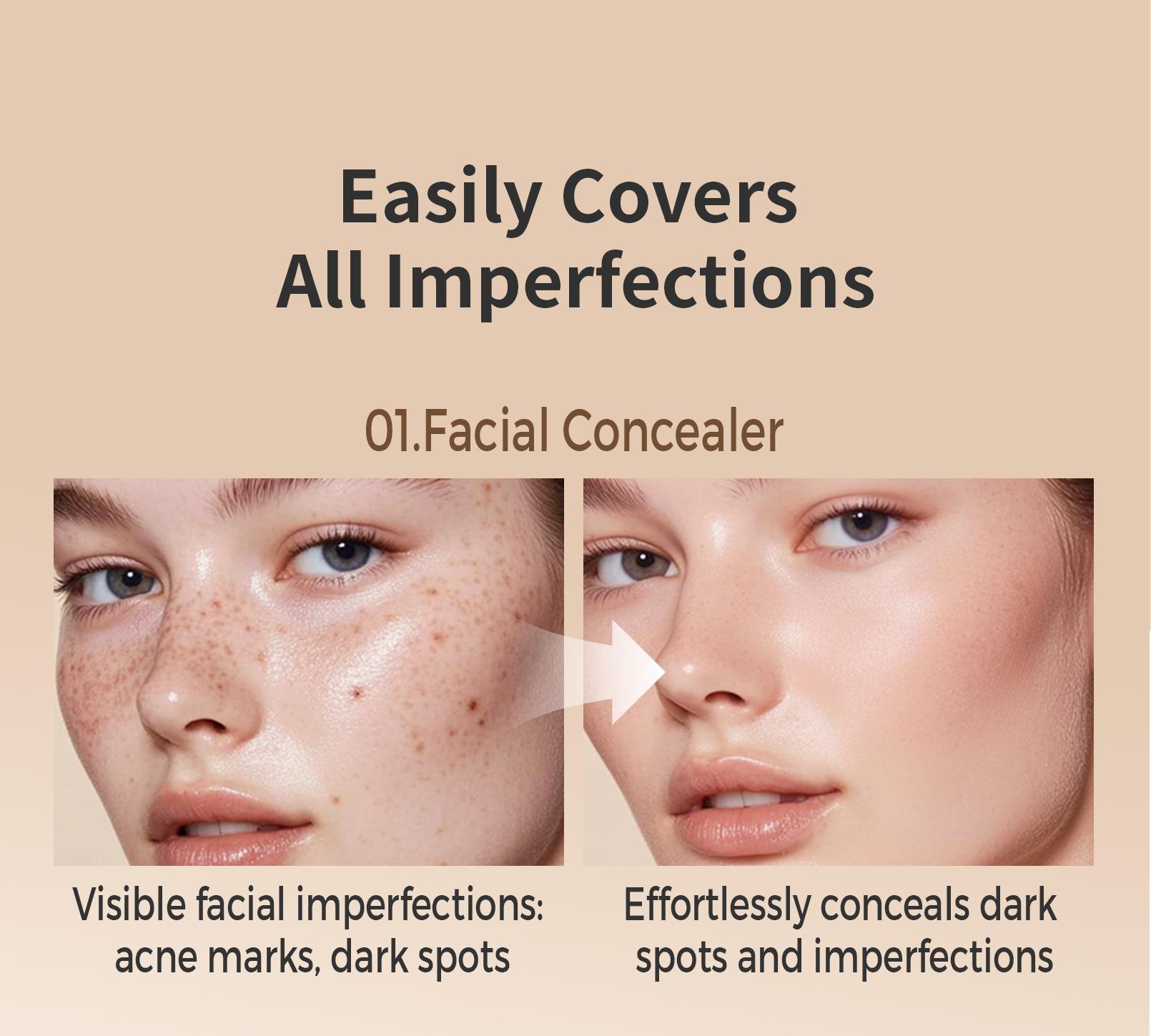 Waterproof Matte Concealer Balm, Full Coverage Lightweight Cream for Acne, Scars, Redness and Dark Spots, Smooth Blendable Texture with Moisturizing Formula for Flawless Finish, Ideal for Weddings, Parties and Daily Wear