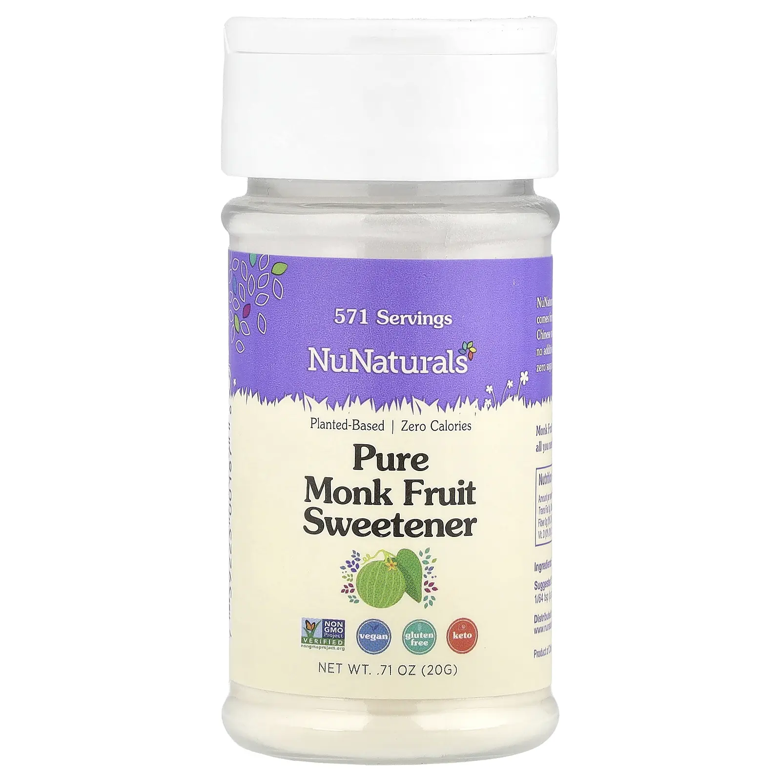 NuNaturals Pure Monk Fruit Sweetener, 0.71 oz (20 g) NuNaturals Pure Monk Fruit Sweetener, 0.71 oz (20 g)