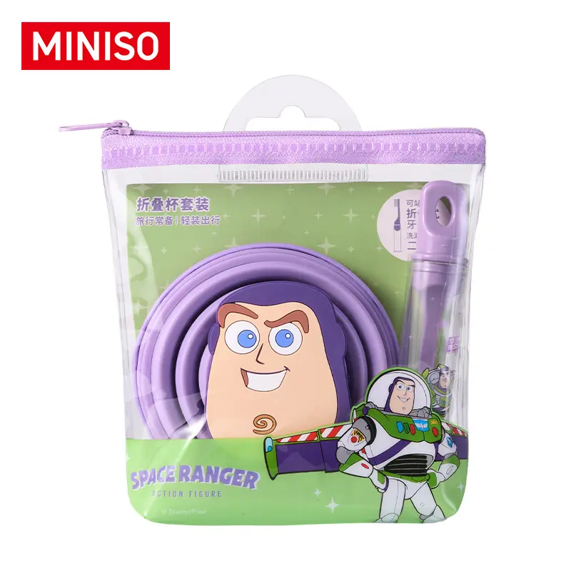 MINISO x Disney Toy Story Buzz Lightyear Toiletry Set | Cute Travel Wash Bag Organizer Kit for Bathroom, Gym, Travel & Daily Use, Back To School