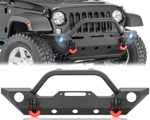 【YZONA】Front Bumper Compatible with 2007-2026 Jeep Wrangler JK JL JKU JLU Unlimited & Gladiator JT 2/4 Doors with Winch Plate, Bull Bar, D-rings, OE Fog Light Holes