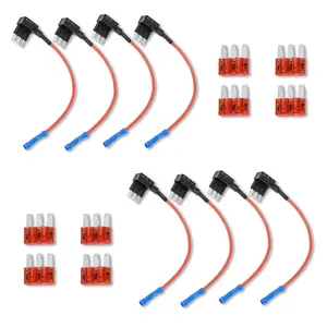 12V Car Add-a-Circuit Adapter - Standard and Mini TAP Profile Blade, 4/8/12-Pack Holder for Cars, Trucks, Boats - 3 Types Vehicle Replacement Accessory, Accessories For Car, Includes 10A Fuses for Easy Installation
