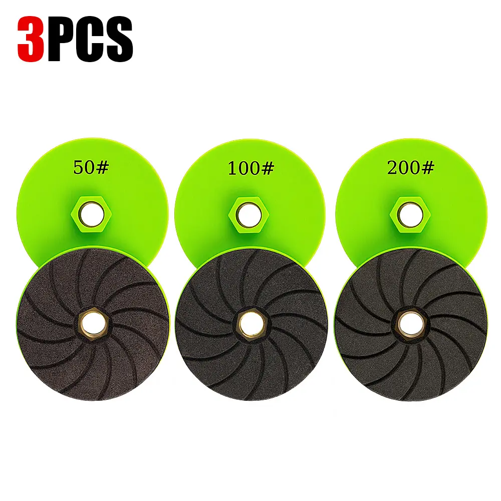 LOZLIN 3PCS 4" Diamond Grinding Wheels, 3-in-1 Grinding, Polishing and Chamfering Discs for Ceramic Tile, Marble, Granite, Stone, Metal and Wood, Fits Angle Grinders