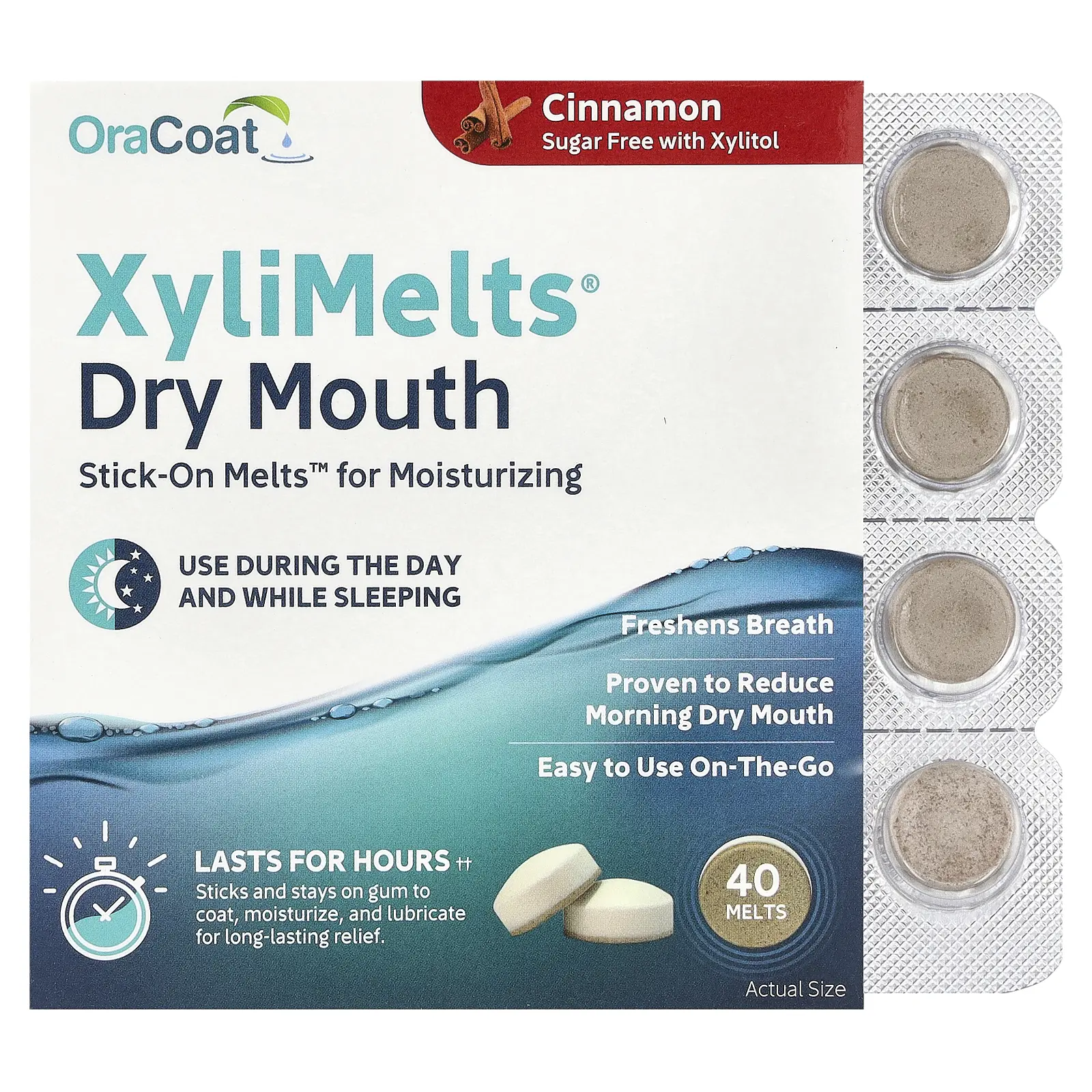 OraCoat XyliMelts® Dry Mouth, Cinnamon, 40 Melts | HSA/FSA Eligible
