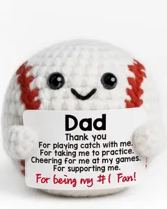 Fathers Day Dad Gifts from Son Daughter Wife Positive Handmade Crochet Baseball Father's Day Birthday Funny Dad Gift I Love You Papa Gifts Idea for Men Easter Christmas