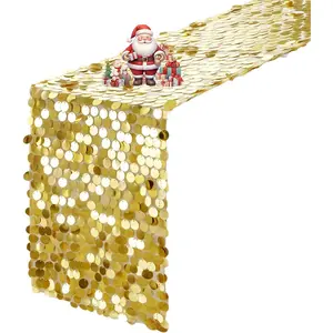 VHH Sequin 12 x 108 inches Gold, Glitter Runner for Wedding Birthday, Easter Rustic, Birthday Supplies Decorations (1 Pack).