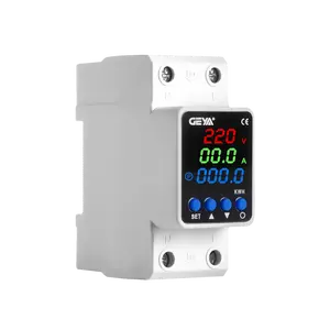 63A Smart Adjustable Voltage Protector 2P 110V/220V with Power Metering & Energy Monitoring, Over/Under Voltage Protection & Current Limit, Auto-Reset, KWh Consumption Meter
