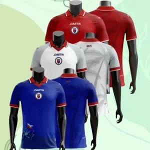 2026 Haiti National Team Blue White And Red Short Sleeve Soccer Jersey