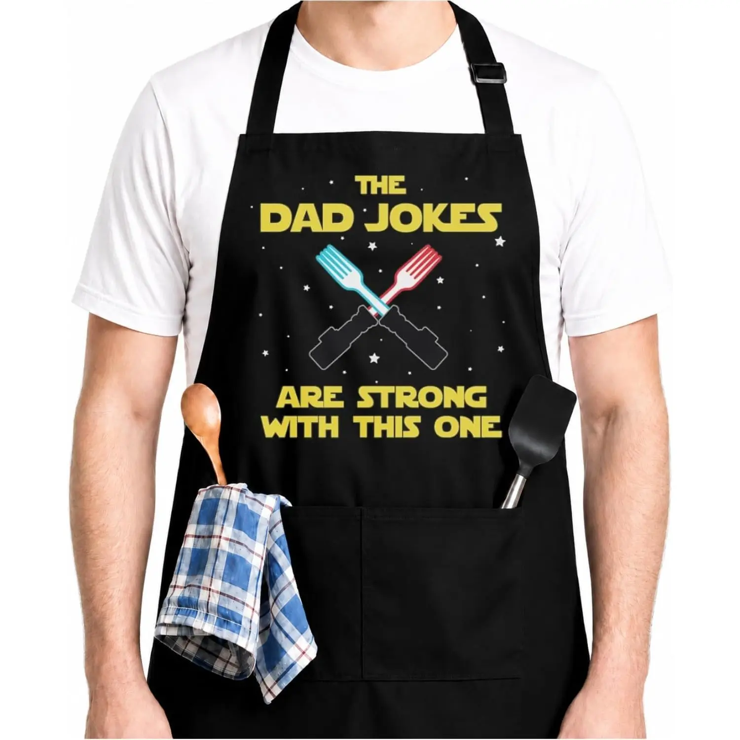 Dad Jokes Funny Aprons for Men, Sci Fi Movie BBQ Apron - Birthday, Father’s Day Grilling Gifts for Men, Dad, Husband