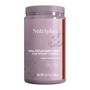 Nutriplus Shake - Cookie Crunch Flavor Meal Replacement High Protein Gluten Free Nutritional Drink for Daily Consumption