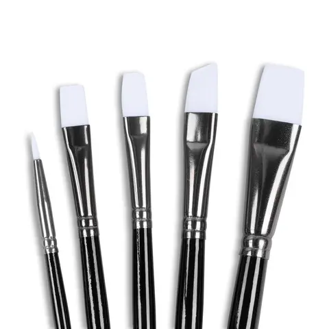 Angelus Acrylic Paint Brush Set - Synthetic Soft Brushes for DIY Arts, Craft & Custom Shoe Painting, Smooth Stroke Flow Design - Set of 5 Brushes