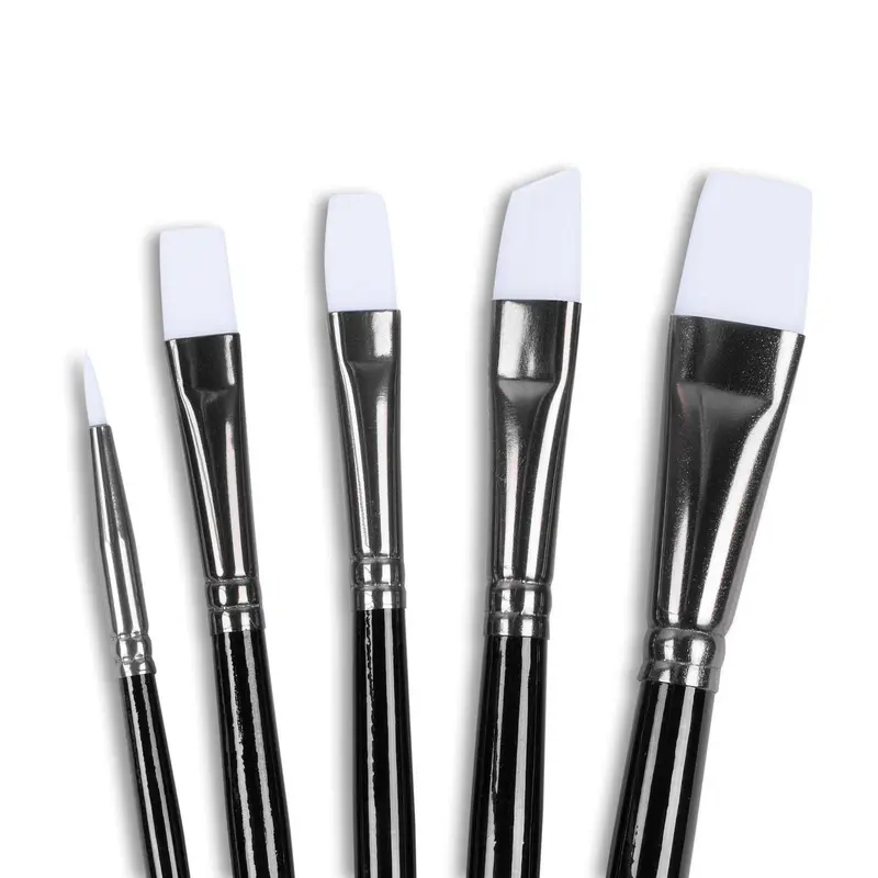 Angelus Acrylic Paint Brush Set - Synthetic Soft Brushes for DIY Arts, Craft & Custom Shoe Painting, Smooth Stroke Flow Design - Set of 5 Brushes